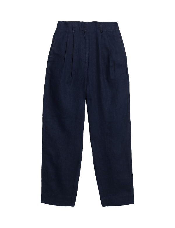 Pure Linen Tapered Trousers
