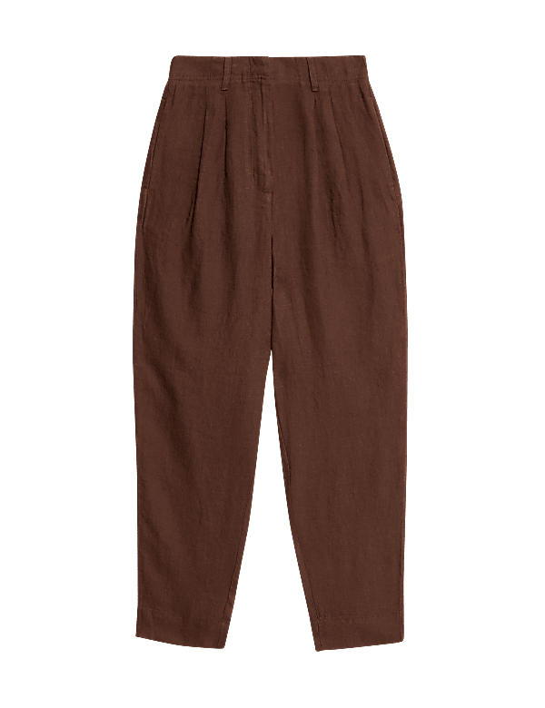 Pure Linen Tapered Trousers