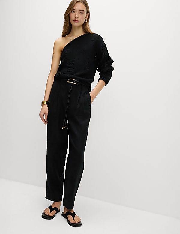 Pure Linen Tapered Trousers - IT