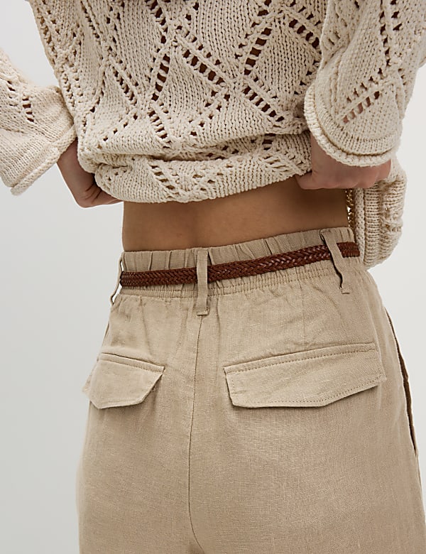 Pure Linen Tapered Trousers