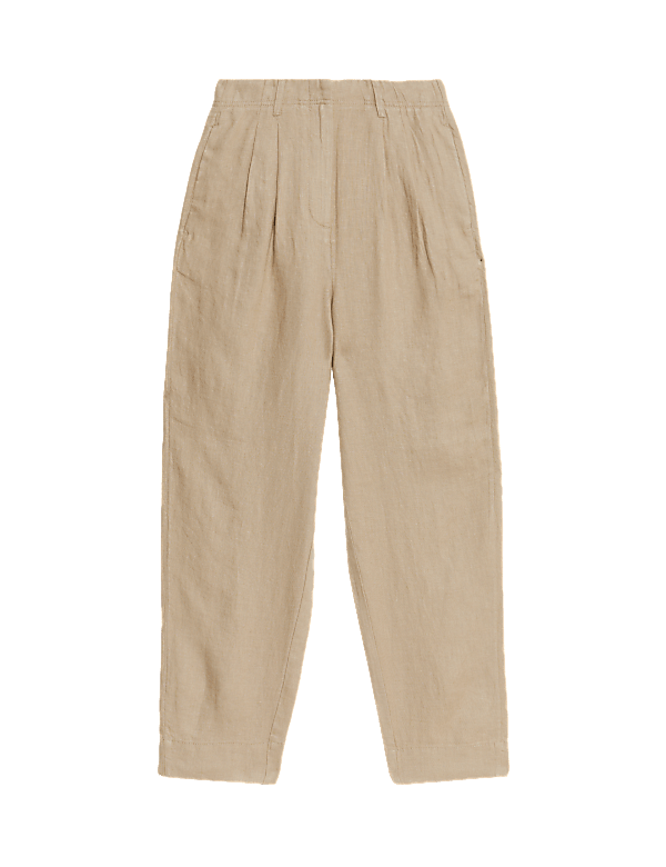 Pure Linen Tapered Trousers