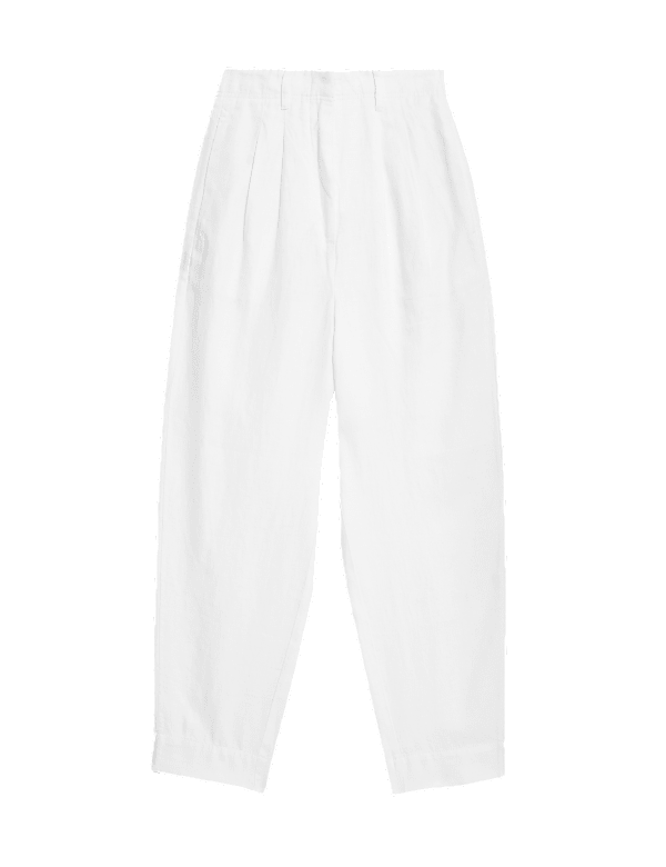 Pure Linen Tapered Trousers