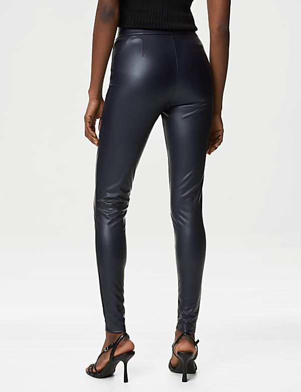 Leather Look High Waisted Leggings