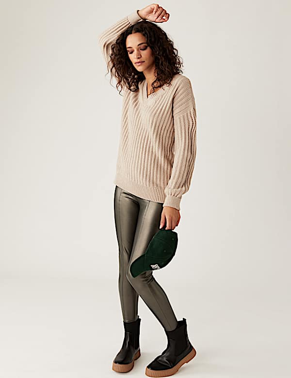 Leather Look High Waisted Leggings