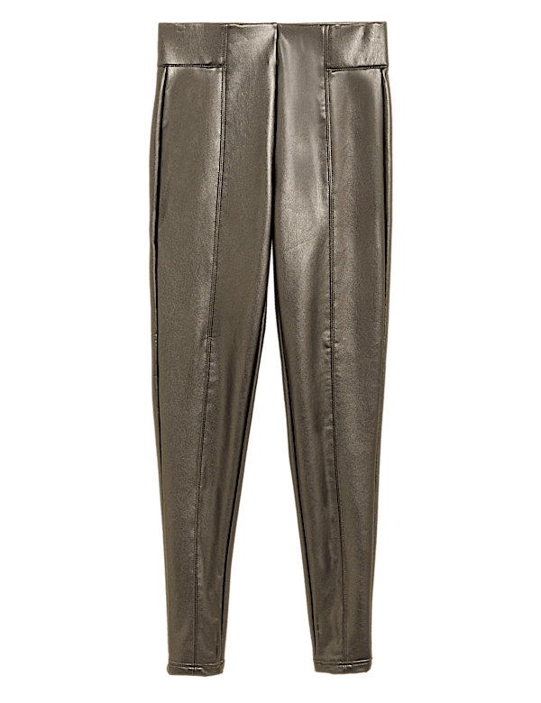 Leather Look High Waisted Leggings