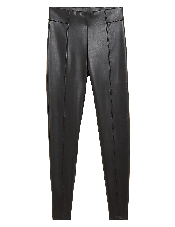Leather Look High Waisted Leggings