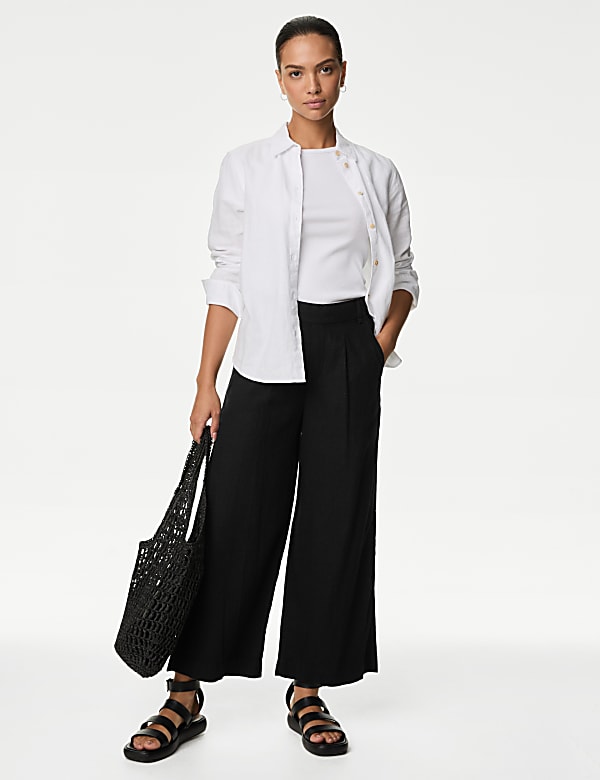 M&s wide leg linen trousers outlet