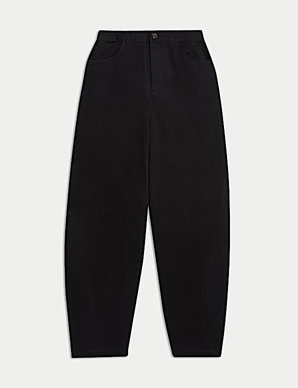 Elasticated Waist Barrel Leg Casual Trousers - JP