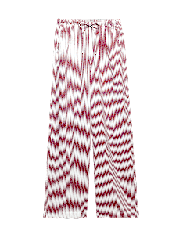 Linen Blend Wide Leg Trousers