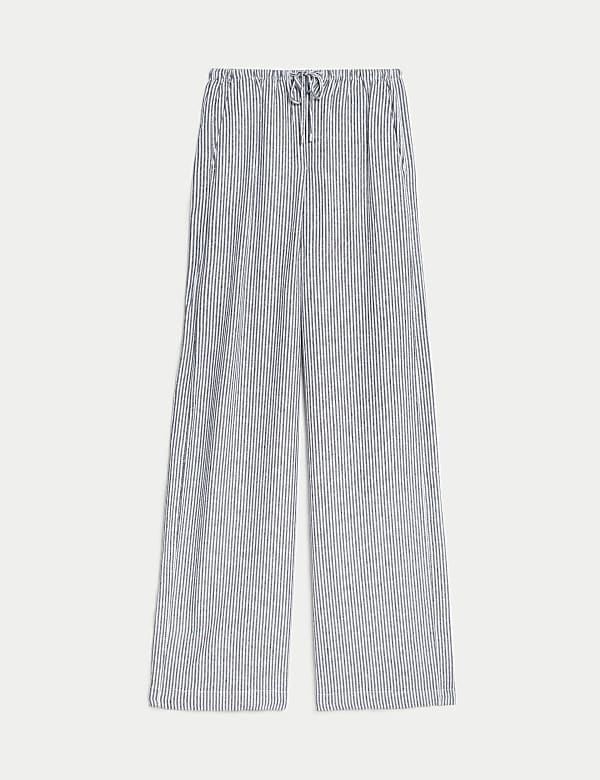 Linen Blend Wide Leg Trousers - NL