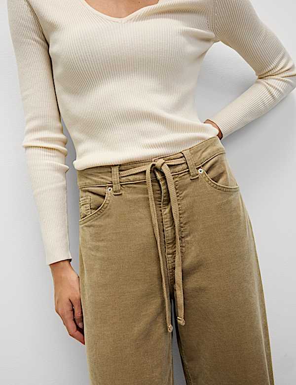 Cotton Rich Cord Wide Leg Trousers - SI