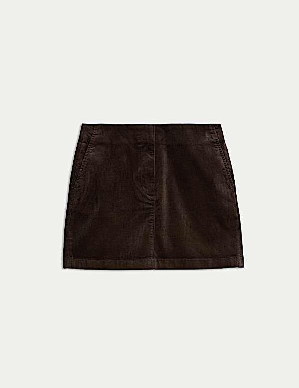 Cord Mini A-Line Skirt - JE