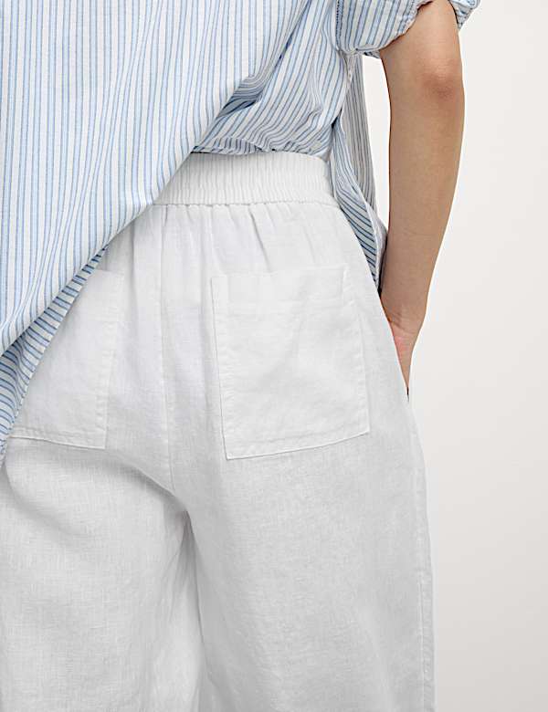 Pure Linen Carrot Leg Trousers - CH