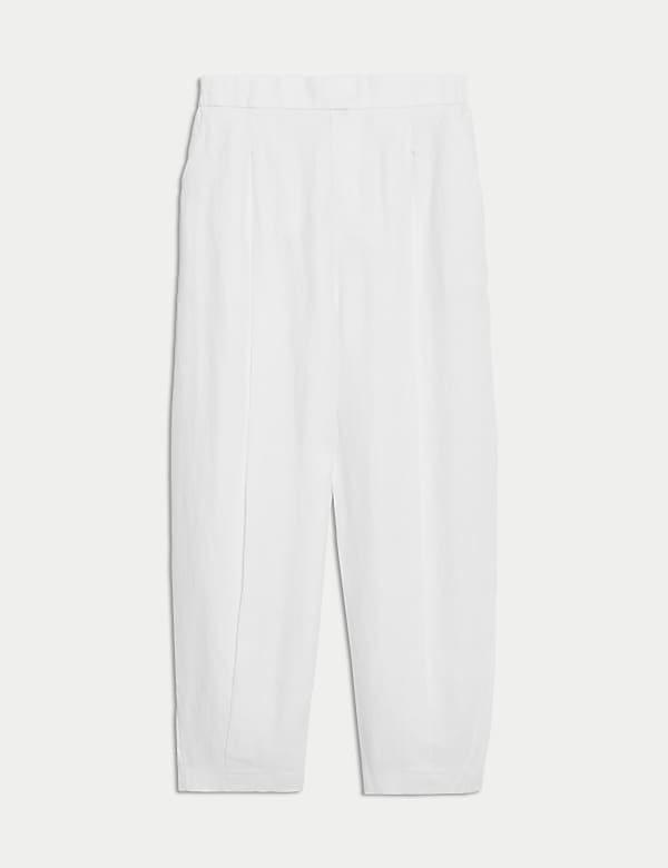 Pure Linen Carrot Leg Trousers - CH