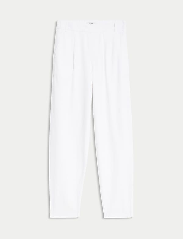 Linen Rich Tapered Trousers - AT