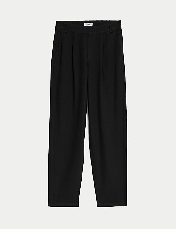 Linen Rich Tapered Trousers - CY
