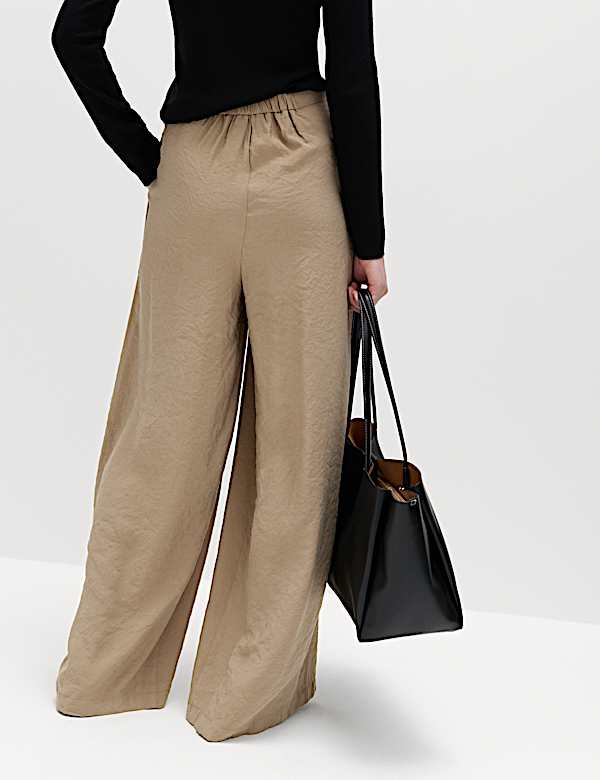 Pleat Front Palazzo Trousers - IS