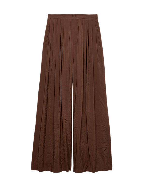 Pleat Front Palazzo Trousers