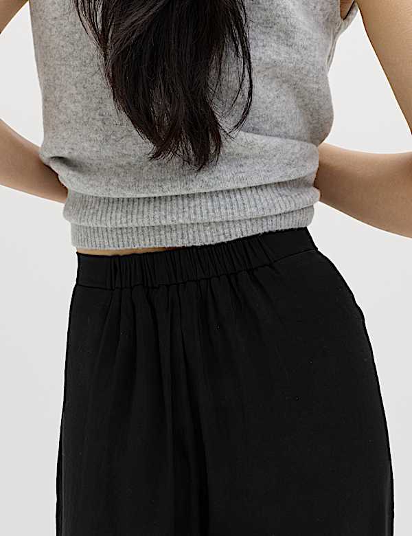 Pleat Front Palazzo Trousers