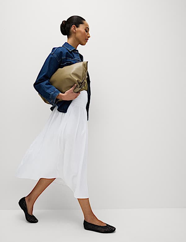 Linen Rich Maxi A-Line Skirt - SI