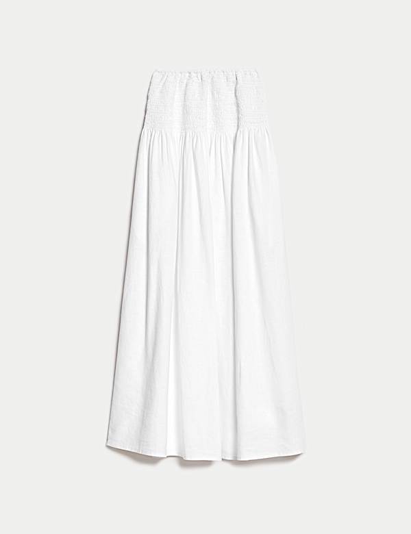 Linen Rich Maxi A-Line Skirt - SI