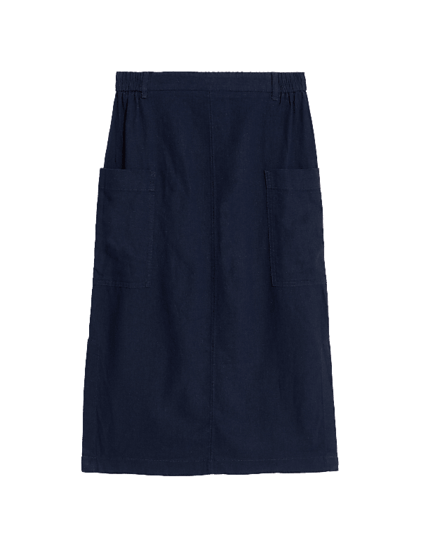 Linen Rich Midi Utility Skirt