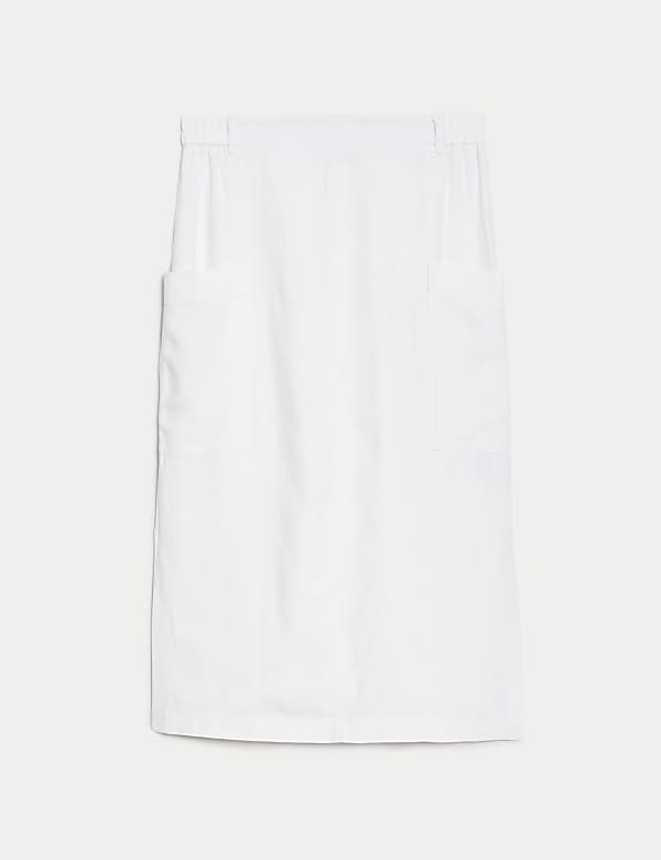 Jupe midi pratique en lin - LU