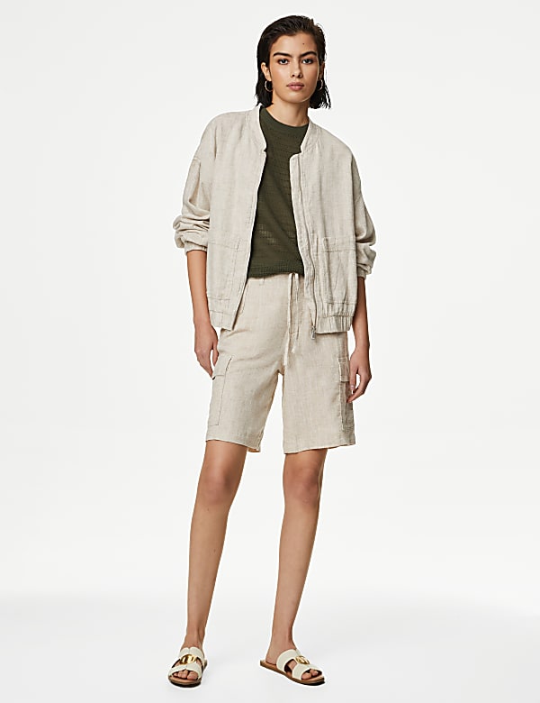 Linen Rich Cargo Utility Shorts