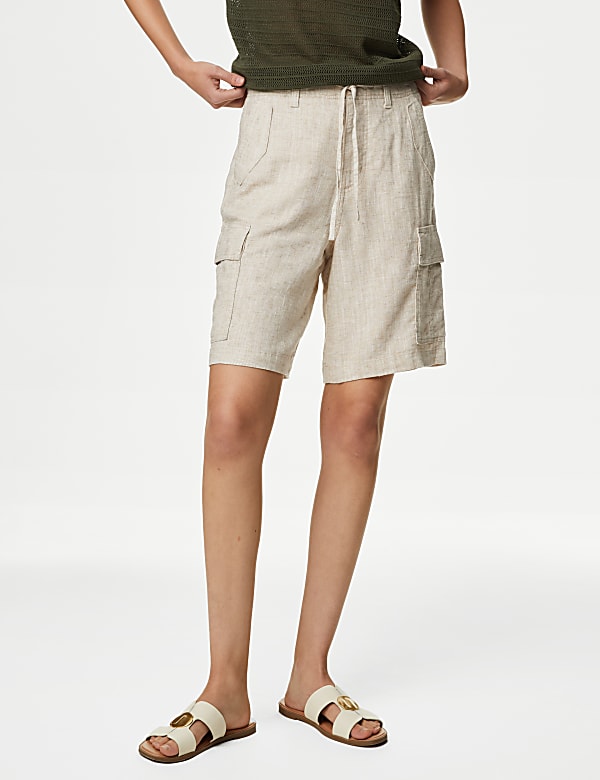 Linen Rich Cargo Utility Shorts