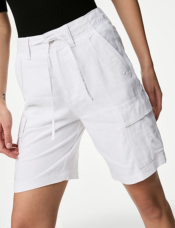 Linen Rich Cargo Utility Shorts