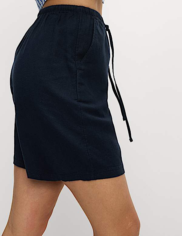 Linen Rich High Waisted Shorts