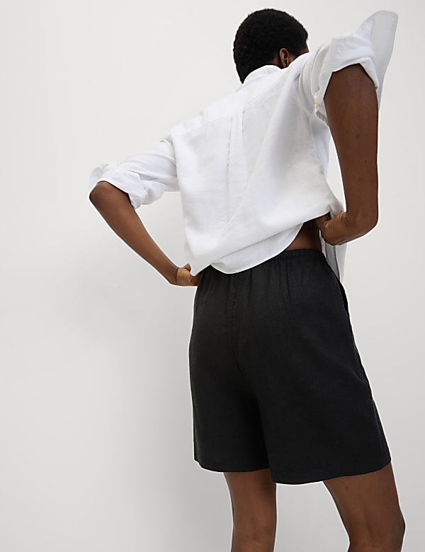 Linen Rich High Waisted Shorts