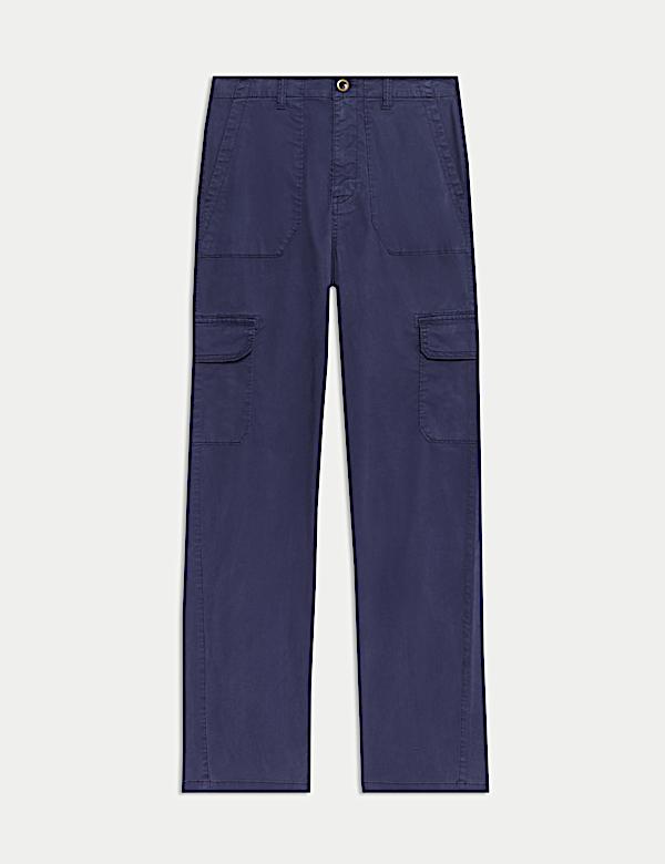 Lyocell Rich Cargo Straight Leg Trousers - PL