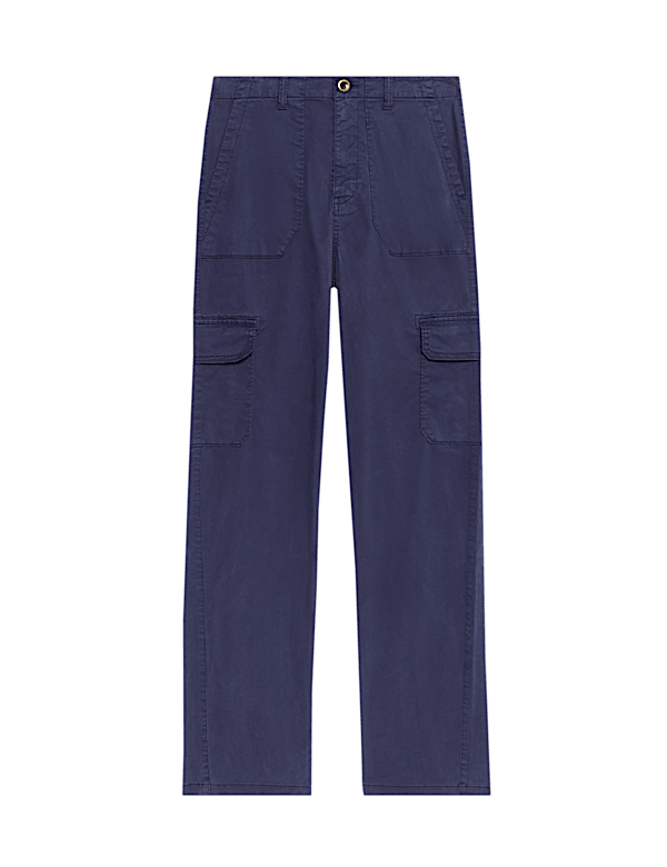 Lyocell Rich Cargo Straight Leg Trousers