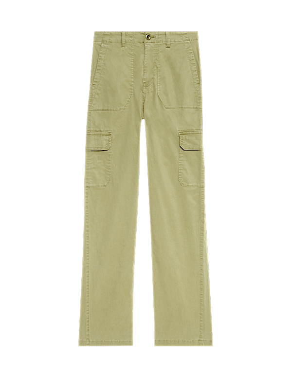 Lyocell Rich Cargo Straight Leg Trousers