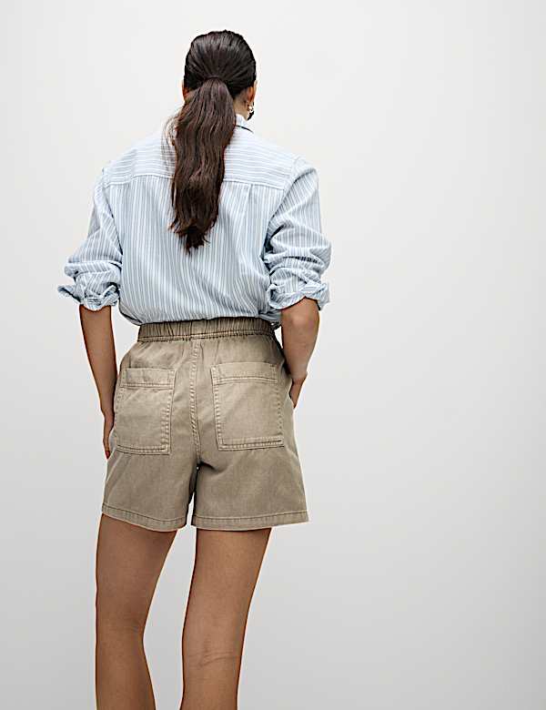 Cotton Blend Garment Dye Shorts - US