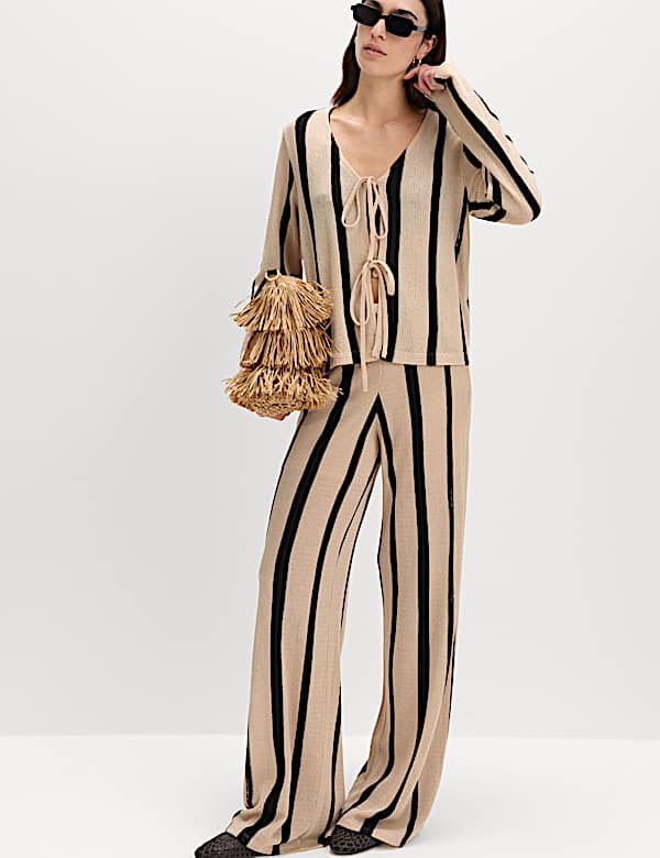 Striped Wide Leg Trousers