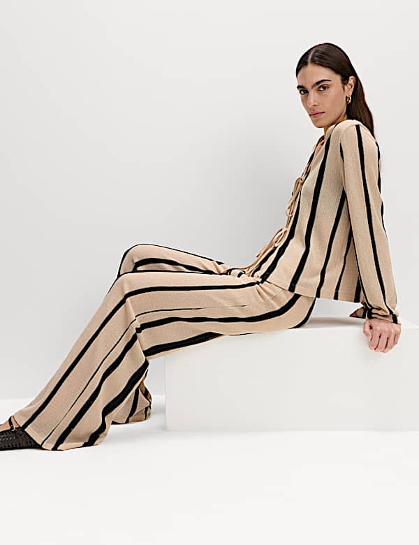 Striped Wide Leg Trousers - PL
