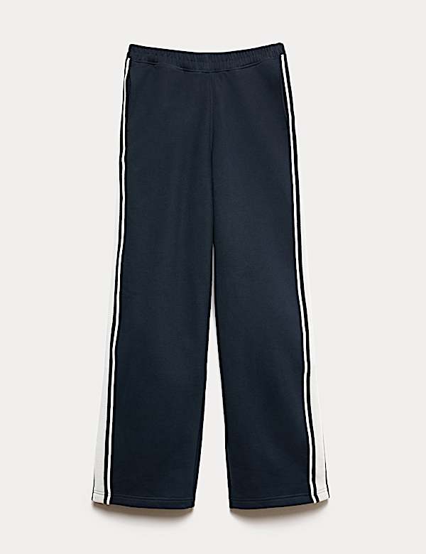 Pure Cotton Side Stripe Relaxed Joggers - NZ