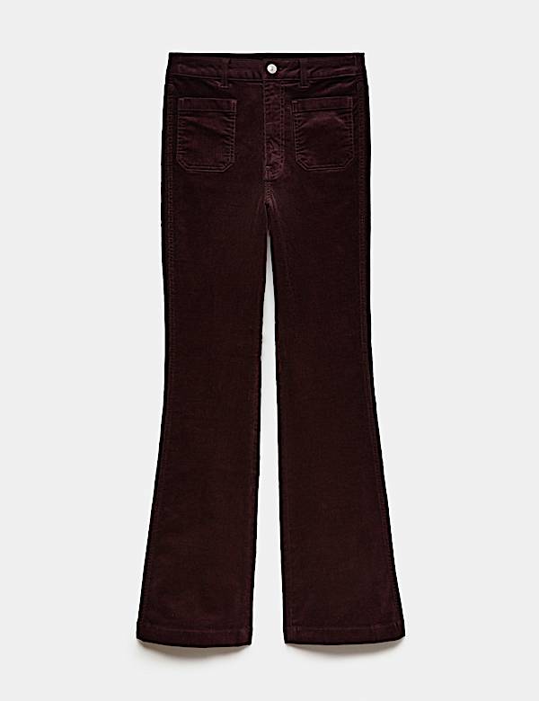 High Waisted Flared Corduroy Trousers - UA