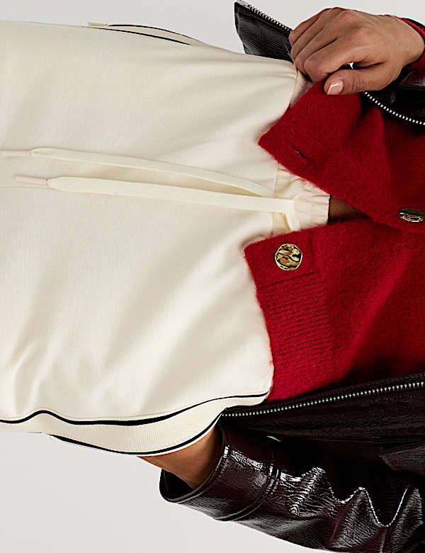 Jersey Side Stripe Wide Leg Trousers