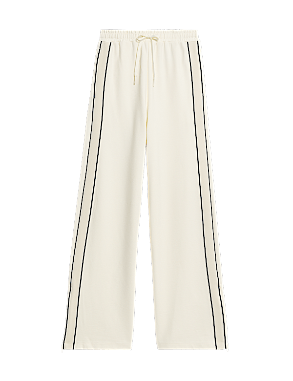 Jersey Side Stripe Wide Leg Trousers