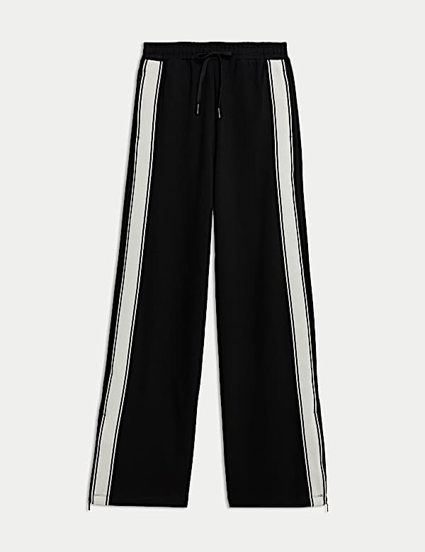 Jersey Side Stripe Wide Leg Trousers - GR