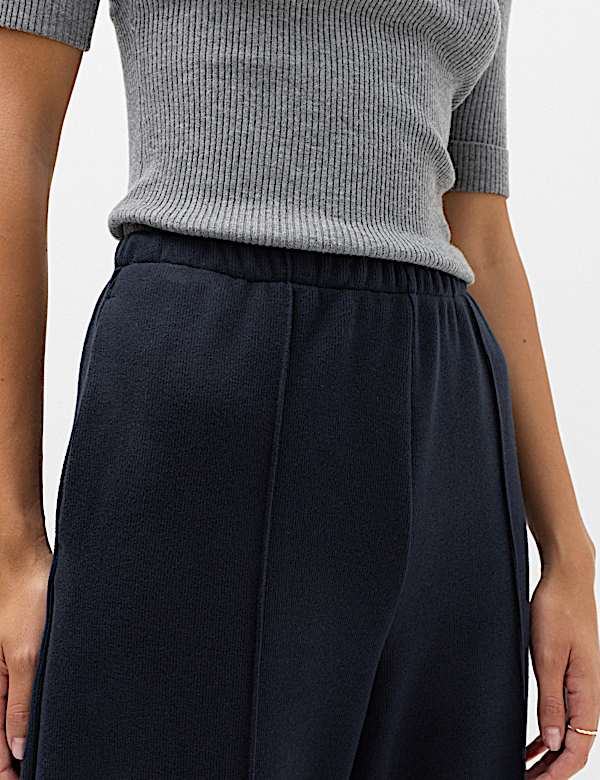 Cotton Rich Pintuck Wide Leg Trousers