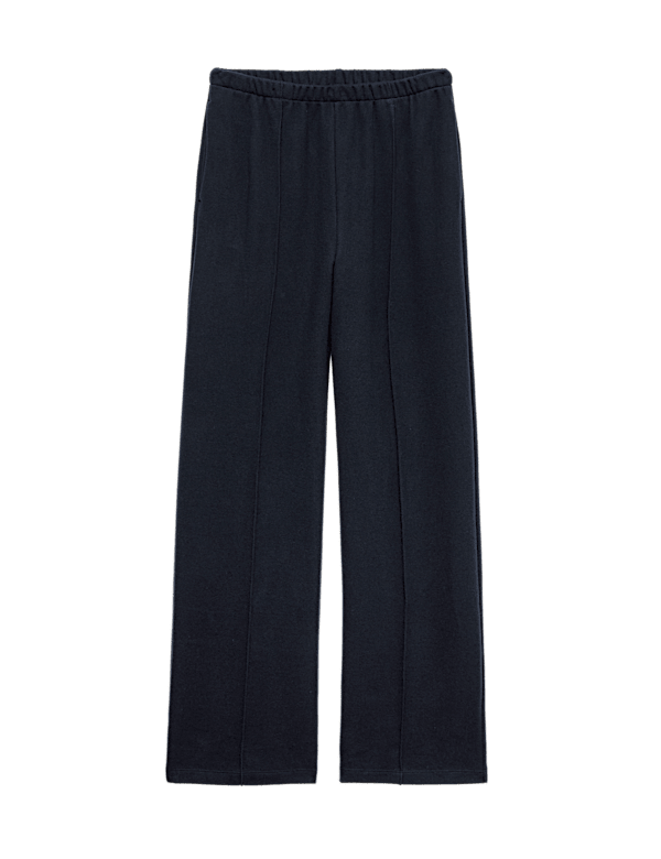 Cotton Rich Pintuck Wide Leg Trousers