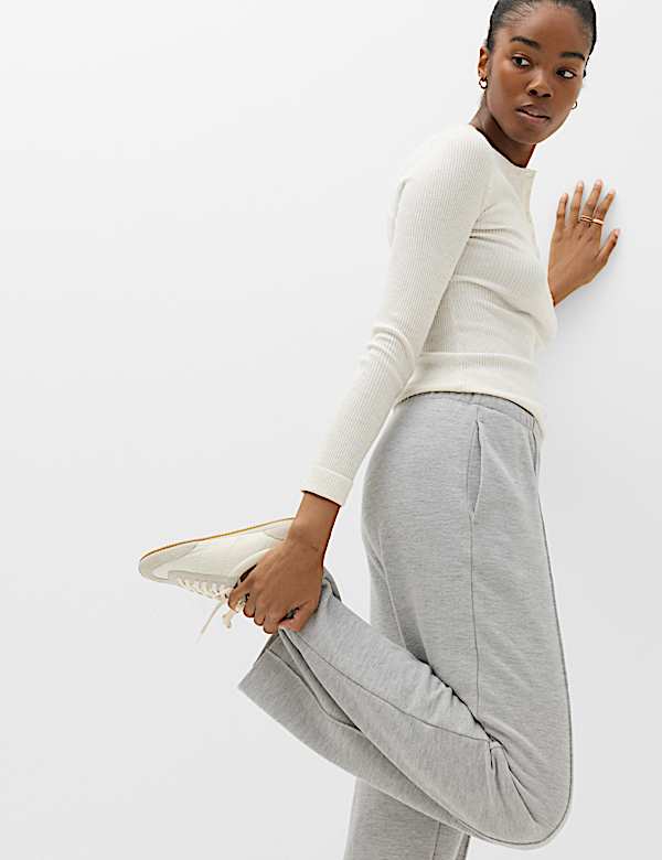 Cotton Rich Pintuck Wide Leg Trousers - MV