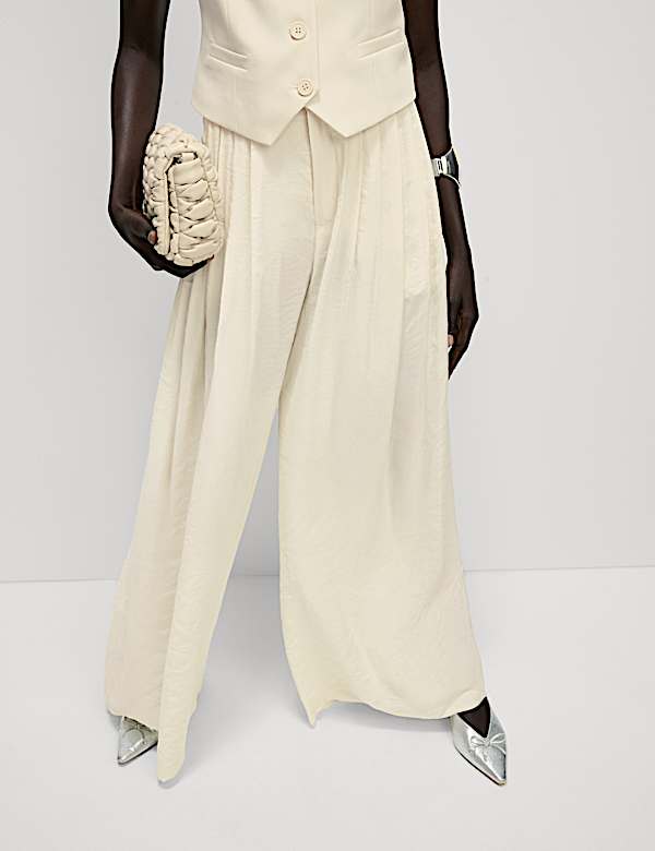 Pleated Palazzo Trousers