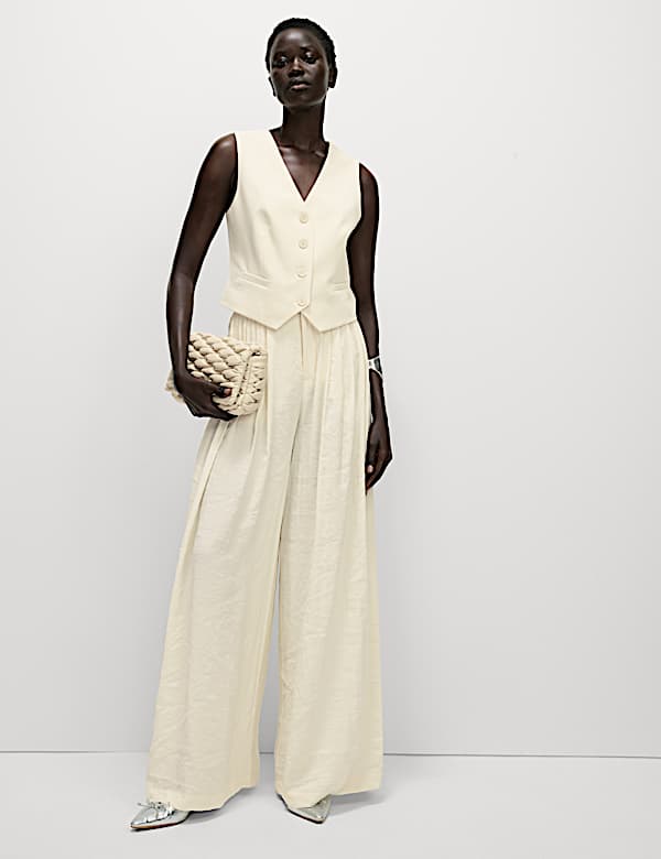 Pleated Palazzo Trousers