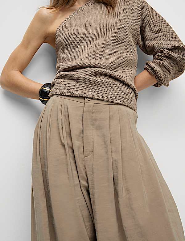 Pleated Palazzo Trousers