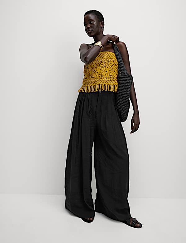 Pleated Palazzo Trousers
